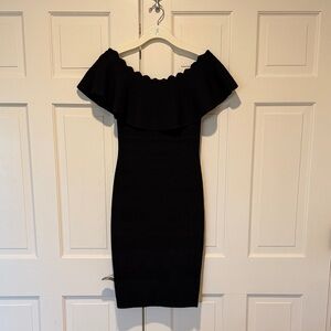 Black Off-Shoulder Bodycon Dress